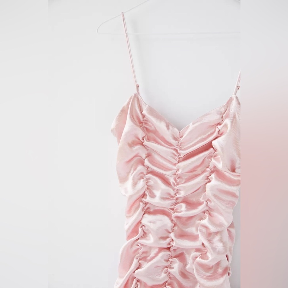 Urban Outfitters Pink Ruched Mini Dress XS - Picture 2 of 6